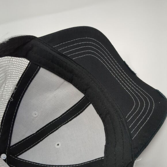 Unbranded Strapback Mesh Back Trucker Hat Black One Size 6 Panel Blank - Picture 7 of 8